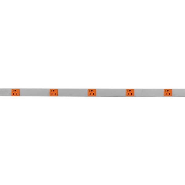 Hubbell Wiring Device-Kellems Metal PlugTrak, Isolated Ground, 15A 1 Circuit, 5 Receptacle, 5' Length, Gray HBL20IG512GY - main